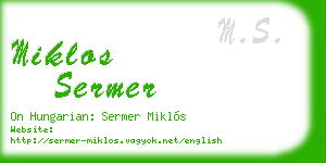 miklos sermer business card